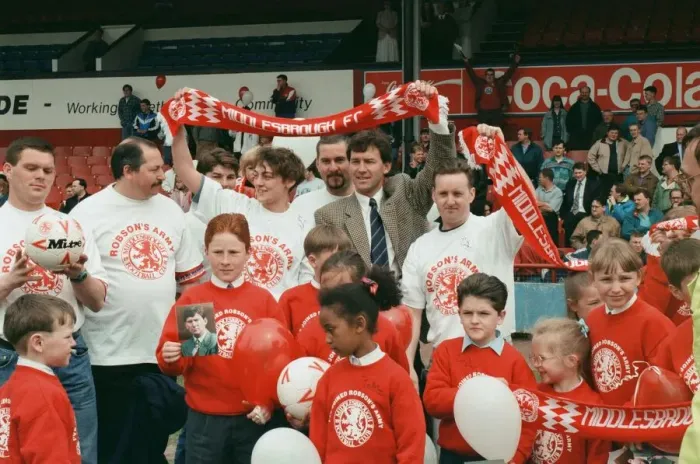 Framed Print : Bryan Robson being unveiled as the new Manager for Middlesbrough F. C Framed Print : Bryan Robson being unveiled as the new Manager for Middlesbrough F. C