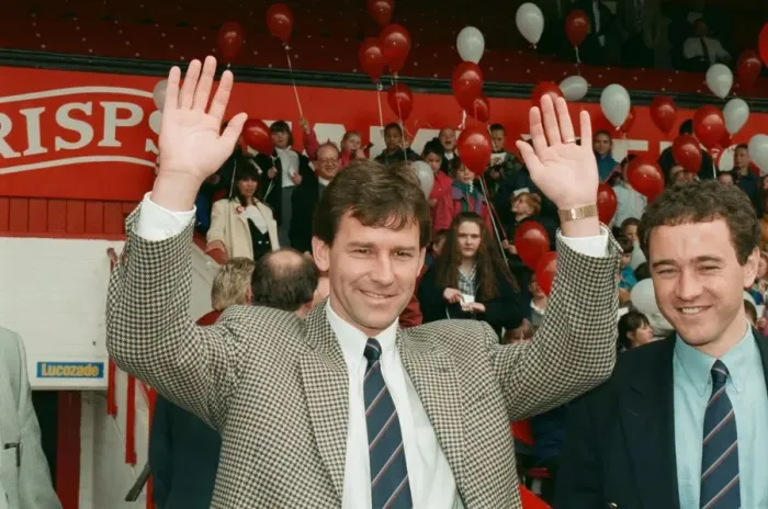 Framed Print : Bryan Robson being unveiled as the new Manager for Middlesbrough F. C Framed Print : Bryan Robson being unveiled as the new Manager for Middlesbrough F. C