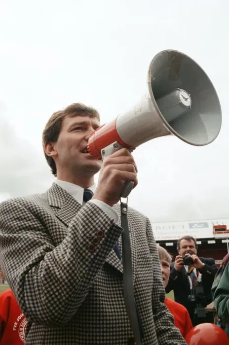 Framed Print : Bryan Robson being unveiled as the new Manager for Middlesbrough F. C