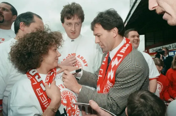 Framed Print : Bryan Robson being unveiled as the new Manager for Middlesbrough F. C Framed Print : Bryan Robson being unveiled as the new Manager for Middlesbrough F. C
