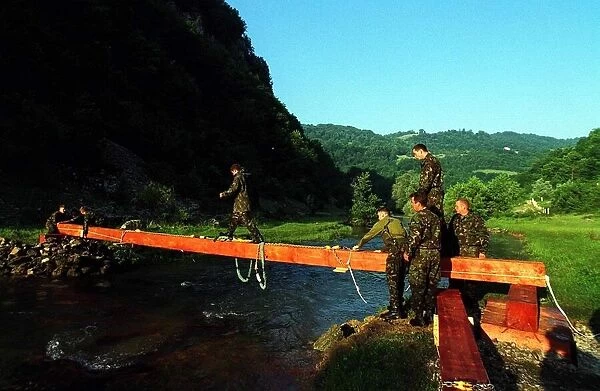 Building bridges in Bosnia Royal Engineers work on a footbridge near Spivo