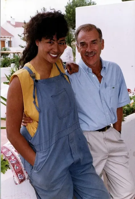 Framed Print : Buki Armstrong actress left as Gerry in Eldorado with her screen flatmate Freddie