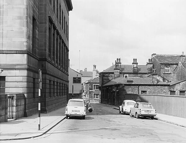 The Bull and Mouth Street seen from Ramsden Street, Huddersfield Circa June 1965