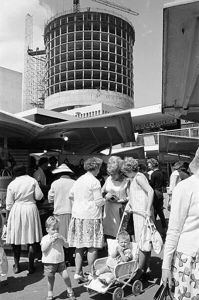 Bullring Open Air Market, Shopping Centre and Rotunda, Birmingham, 27th July 1963