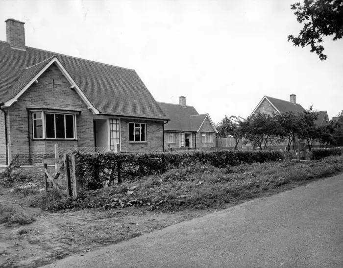 Framed Print : Four bungalows have been built at Alveston for retired C of E clergy and their wives Framed Print : Four bungalows have been built at Alveston for retired C of E clergy and their wives