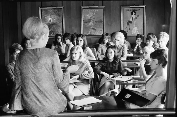 Framed Print : Bunnies School at the Playboy Club, Park Lane, London, 26th April 1968