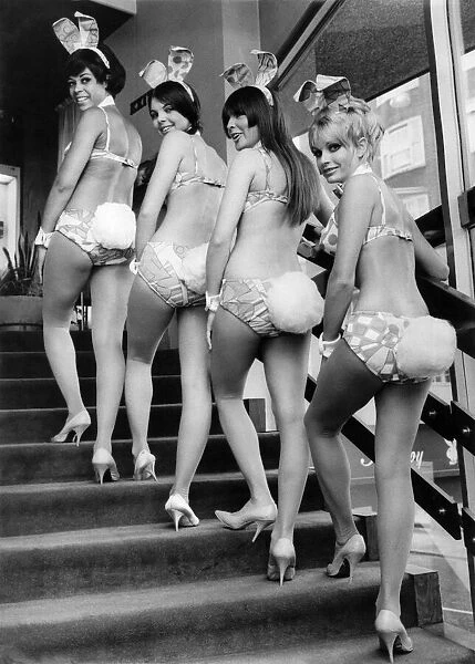Bunny girls at Londons Playboy Club. July 1968