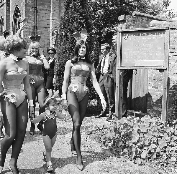 Bunny Girls from the Playboy Club in London visit Bunny