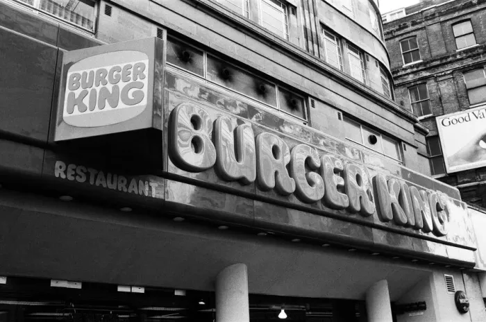 Framed Print : Burger King restaurant, Coventry Street, London. 11th January 1981 Framed Print : Burger King restaurant, Coventry Street, London. 11th January 1981