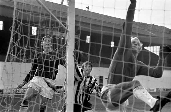 Burnley v. Newcastle. Action from match. November 1969 Z10626