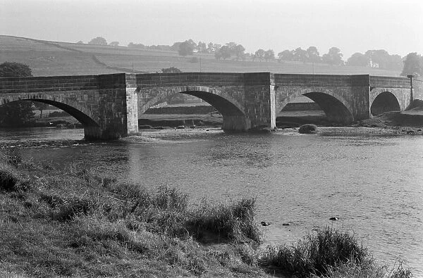 Burnsall bridge over the River Wharfe, North Yorkshire. September 1971