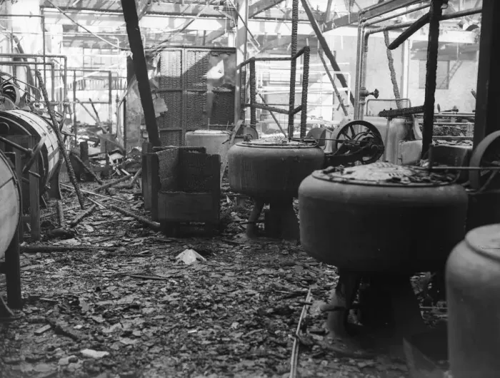 Framed Print : The burnt out remains of Lansdown Laundry, Highgate Road, Balshall Heath