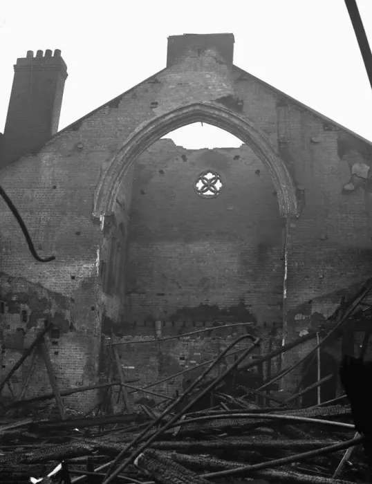 Framed Print : The burnt out remains of the Methodist Church, Bristol Street, Birmingham Framed Print : The burnt out remains of the Methodist Church, Bristol Street, Birmingham