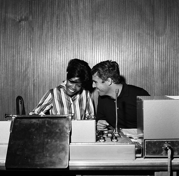 Burt Bacharach and Dionne Warwick recording a song at the Pye studios in London
