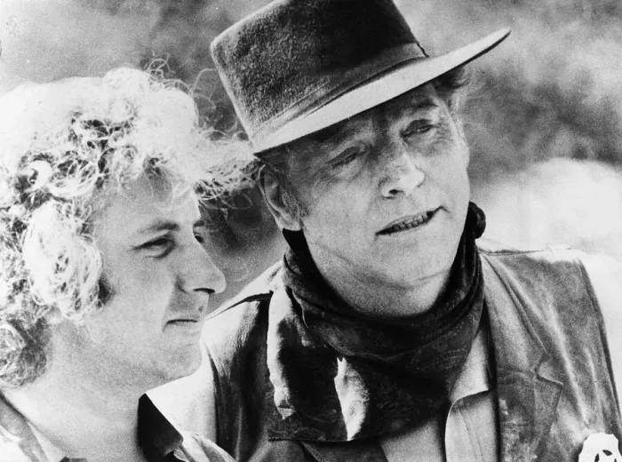 Framed Print : Burt Lancaster actor with film director Michael Winner 1970 on set of the film Framed Print : Burt Lancaster actor with film director Michael Winner 1970 on set of the film