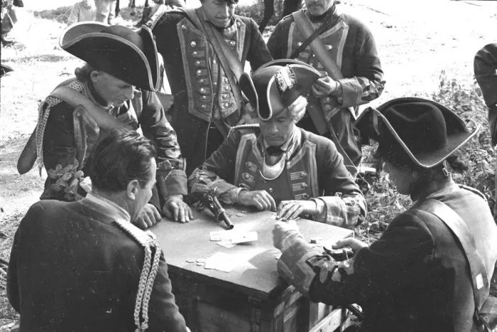 Framed Print : Burt Lancaster playing cards with his actor colleagues during the filming of The Devils Framed Print : Burt Lancaster playing cards with his actor colleagues during the filming of The Devils