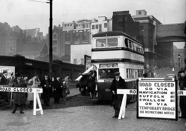 The last bus to use the bridge at Hill Street, Birmingham, for 27 years