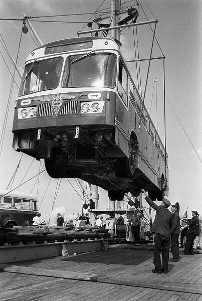 Buses for Cuba July 1964 The first consignment of Leyland buses being loaded aboard