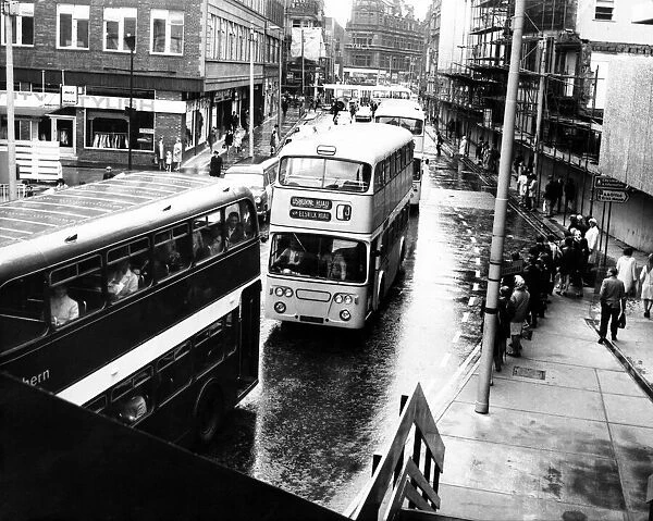 Buses in New Bridge Street, Newcastle. 14th July 1970