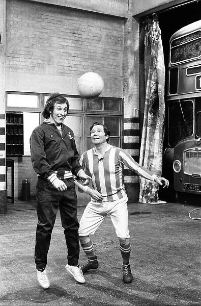On The Buses, scene rehearsal. 28th February 1973. Reg Varney actor aka Stan Butler