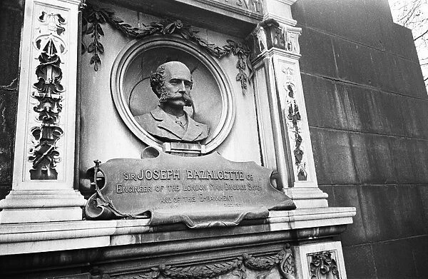 The bust of Joseph Bazalgette on the Embankment, Bazalgette was the man who engineered
