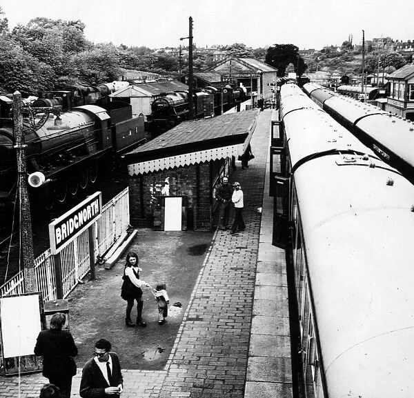A busy scene at Bridgnorth Station, headquarters of the Severn Valley Railway, Shropshire
