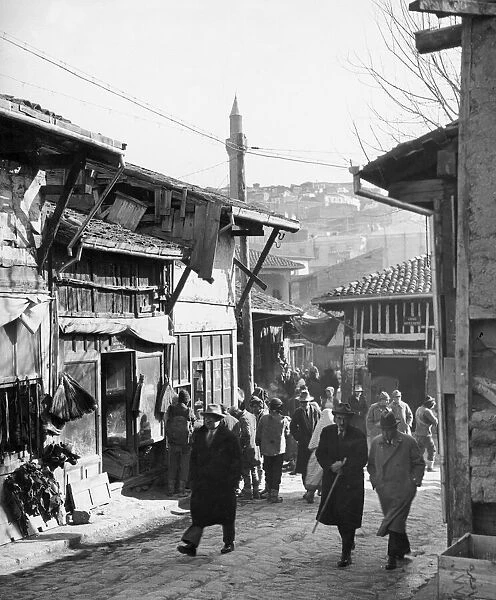 A busy street scene in the Armenian quarter of Angora, Turkey July 1929