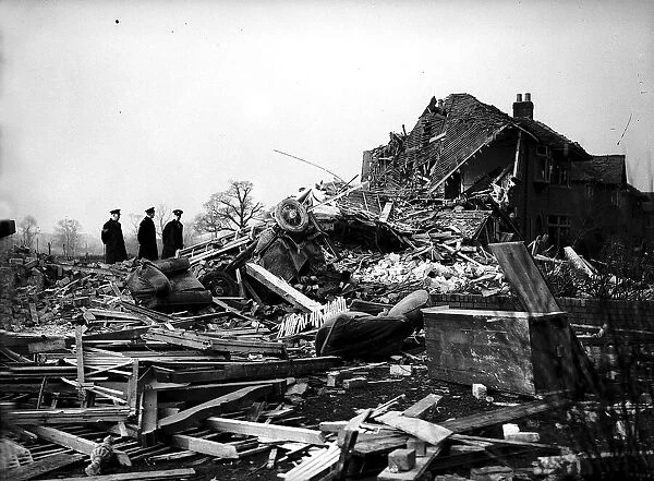 Buzz bomb raid in Northern England during WW2
