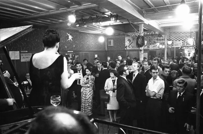 Framed Print : Cabaret singer performing in a East End of London pub on a Saturday night. 6th July 1963 Framed Print : Cabaret singer performing in a East End of London pub on a Saturday night. 6th July 1963