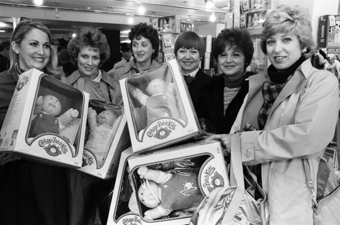 Framed Print : Cabbage Patch Dolls for sale in Harrods. Barbara Ericson from Dallas along with some