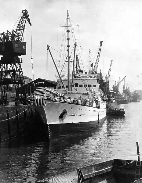 The cable ship Edward Wilshaw which was officially handed over at Newcastle Quayside by