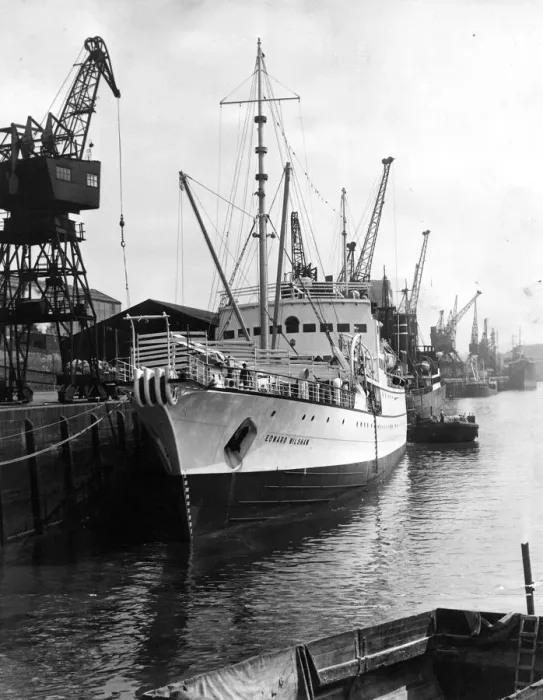 Framed Print : The cable ship Edward Wilshaw which was officially handed over at Newcastle Quayside by