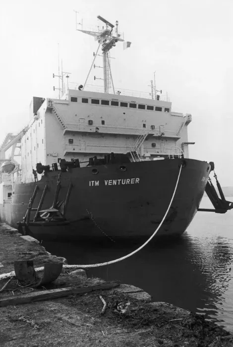 Framed Print : The cable ship ITM Venturer seen here tied up at Normanby Wharf on the River Tees