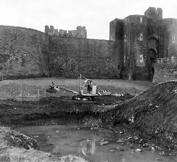 Caerphilly Castle, a medieval fortification in Caerphilly in South Wales