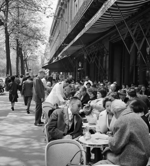 Framed Print : Cafe scenes in central Paris, France. Picture taken 13th May 1960 Framed Print : Cafe scenes in central Paris, France. Picture taken 13th May 1960