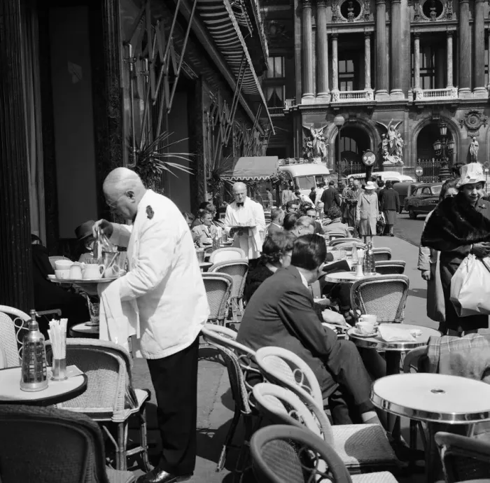 Framed Print : Cafe scenes in central Paris, France. Picture taken 13th May 1960 Framed Print : Cafe scenes in central Paris, France. Picture taken 13th May 1960