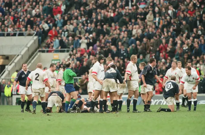 Framed Print : Calcutta Cup Five Nations. England 24 v. Scotland 21 at Twickenham