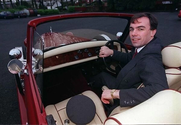 CALUM MacNEIL February 1998 WITH HIS BEAUFORT CONVERTIBLE CAR interior