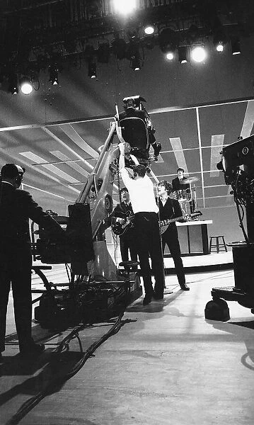 Camera rehearsals for the Beatles first appearance on The Ed Sullivan Show