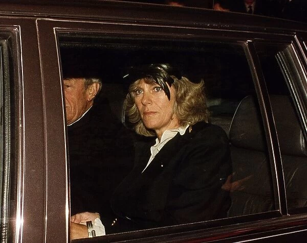 Camilla Parker Bowles, friend of Prince Charles, is driven away after the memorial