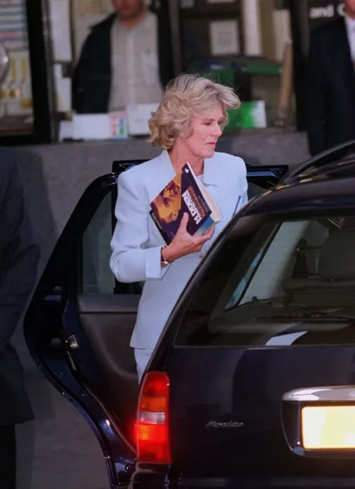 Framed Print : Camilla Parker Bowles May 1999 getting out of car as she arrives for a Framed Print : Camilla Parker Bowles May 1999 getting out of car as she arrives for a