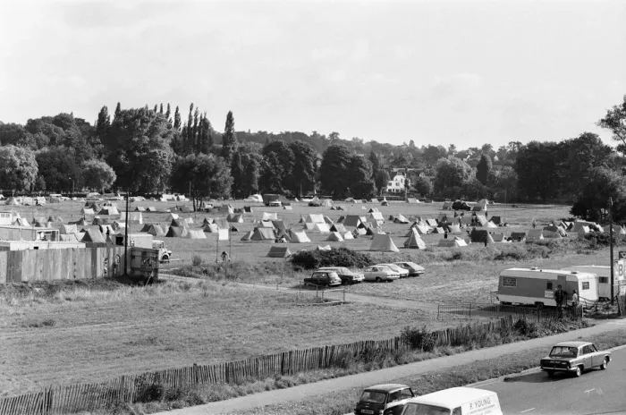 Framed Print : Campsite grows as festival goers start to arrive for the 20th National Rock Festival Framed Print : Campsite grows as festival goers start to arrive for the 20th National Rock Festival