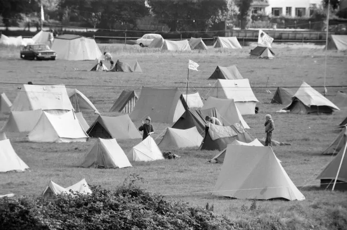 Framed Print : Campsite grows as festival goers start to arrive for the 20th National Rock Festival Framed Print : Campsite grows as festival goers start to arrive for the 20th National Rock Festival