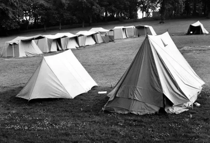 Framed Print : Campsite with various size tents. 31st July 1966 Framed Print : Campsite with various size tents. 31st July 1966