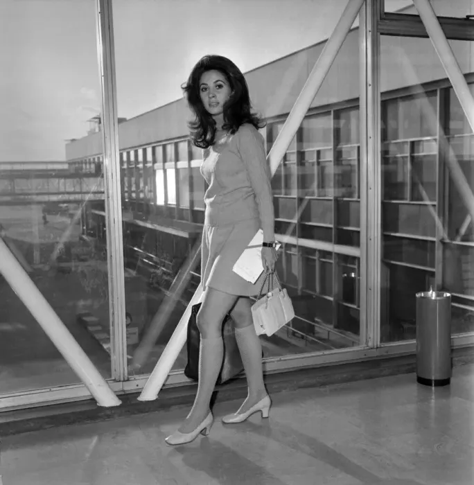 Framed Print : Canadaian television and film actress Barbara Parkins leaving London
