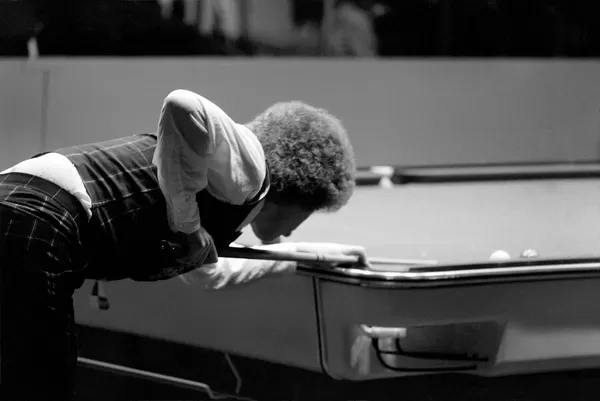 Canadian snooker player Cliff Thorburn in action during a tournament