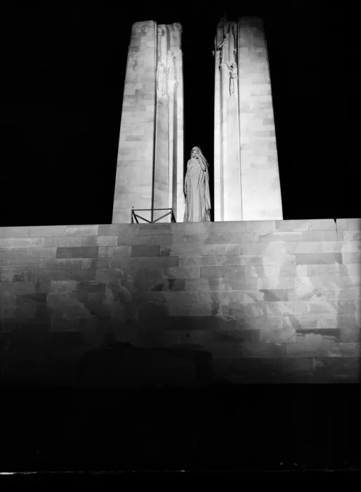 Framed Print : The Canadian War Memorial at Vimy Ridge seen here the night following its dedication Framed Print : The Canadian War Memorial at Vimy Ridge seen here the night following its dedication