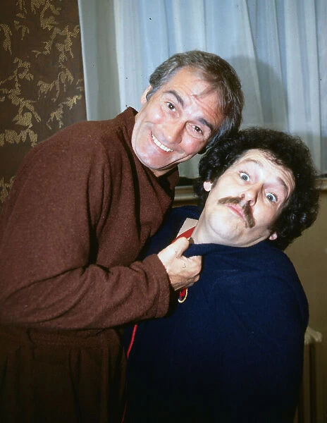 Cannon and Ball clowning about in dressing room June 1983