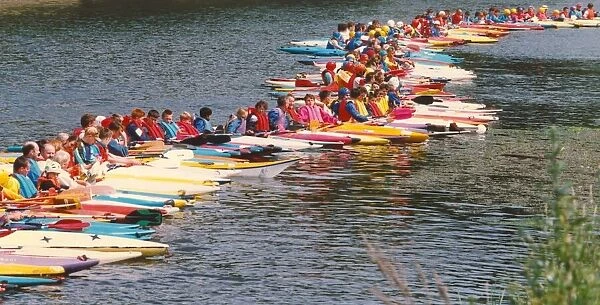 Canoeist line up during lessons