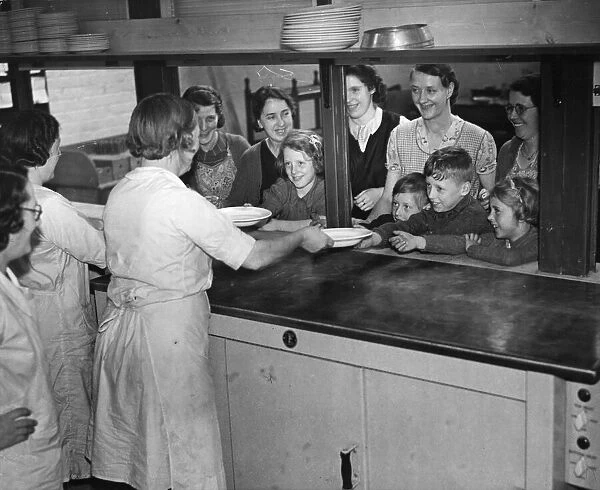 A canteen during world war Two. Picture possibly taken in Liverpool, Merseyside